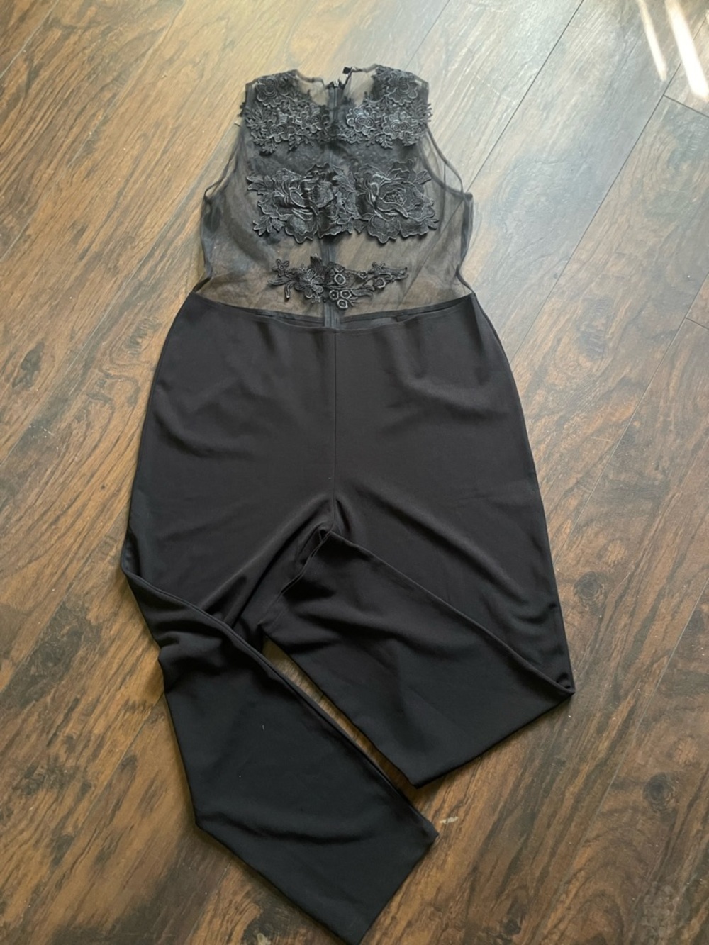 Fashion Nova Black Lace Bodice Jumpsuit